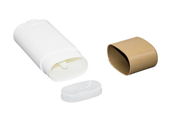 1.3oz / 40g PP Empty Refillable Oval Deodorant Container Sticks Twist Mechanism Cap