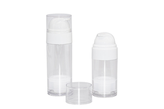 Round PET Airless Dispenser Pump Bottle 50ml 80ml For Personal Care