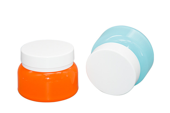 Double Layer PET Plastic Cosmetic Face Cream Jars BPA Free With Lids
