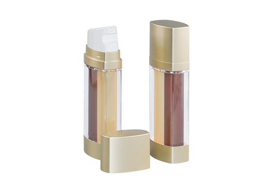 15ml Dual Chamber Airless Bottle Cosmetic Skincare Packaging For 2 Different Formulas