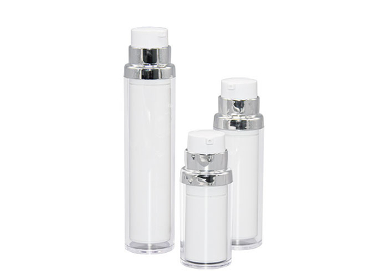 UKA65 Skin Care 15ml 30ml 50ml Double Wall Vacuum Bottle With Silver Shoulder