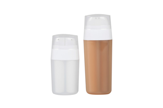 Dual Chamber Flat Airless PP Bottle 7.5ml*2 15ml*2 For Lotion Packaging