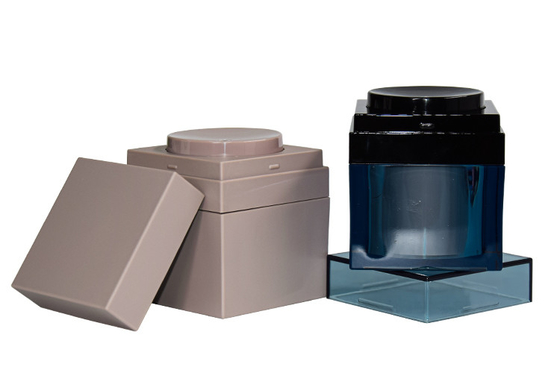 PMMA Square Airless Pump Jar 50g High-End Luxury Cosmetic Packaging