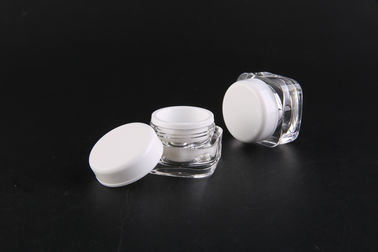Square Acrylic Empty Plastic Jars With Lids 5ml Double - Wall