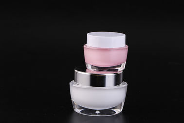 Oval Acrylic Cream Plastic Cosmetic Jars / Empty Clear Plastic Jars