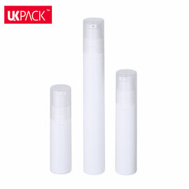 Skin Care Airless Cosmetic Plastic Pump Bottles White Color Smooth Surface OEM