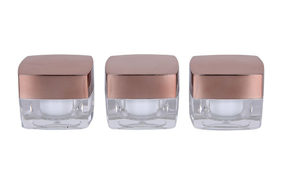 Od 35mm Luxury 5ml Cosmetic Cream Jars Acrylic Gold Square