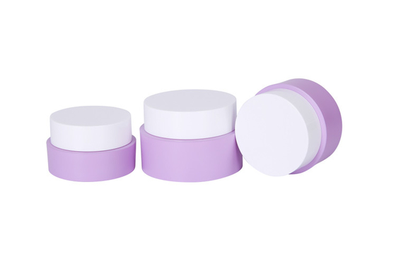 Frosted Light Purple Cylindrical Odm Lotion Jars 15g 30g 50g Travel Set