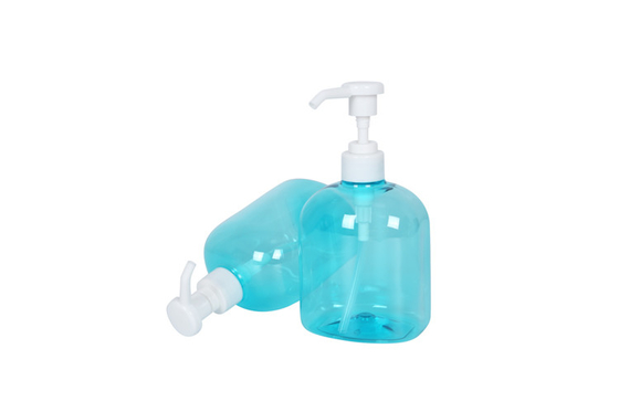Hot Transfer Od 89mm Plastic Dispenser Bottle 500ml Blue Pet Round Lotion Hand Soap