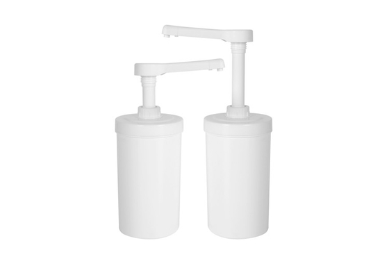 Food Grade Plastic Dispenser Pump 1Liter Container With Non-removable Sauce Pump Of 10/15/20/30ml Dosage