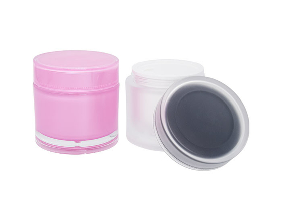Double Wall Plastic Acrylic Cosmetic Cream Jars For Skin Care Customized