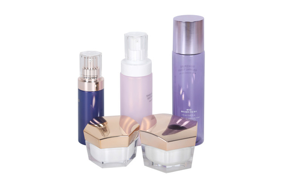 Family Pack Bottles PET Lotion Toner Bottles And Pentagon Acrylic Cream Jar Skin Care Cosmetic Packaging Container