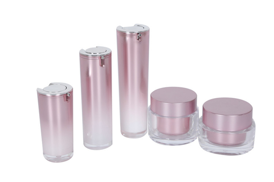 Straight Round Cosmetic Set 50g Moisturizing Face Cream Jar 15/30/50ml Whitening Lotion Bottles With Internal Press Pump