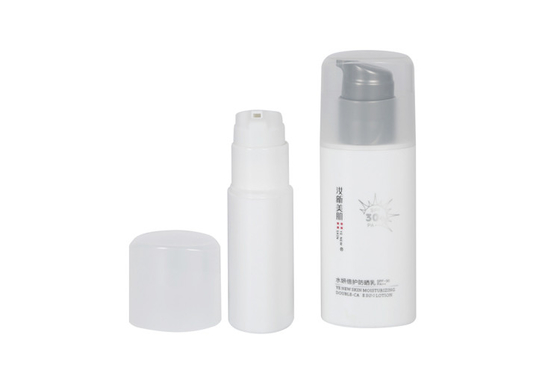Sunscreen packaging PP Airless bottle 30ml  50ml  Oval design airess pump bottle