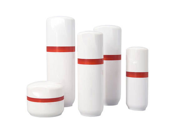 80ml Oval Lotion Cosmetic Pump Bottle Set With 25 / 45g PETG Jar