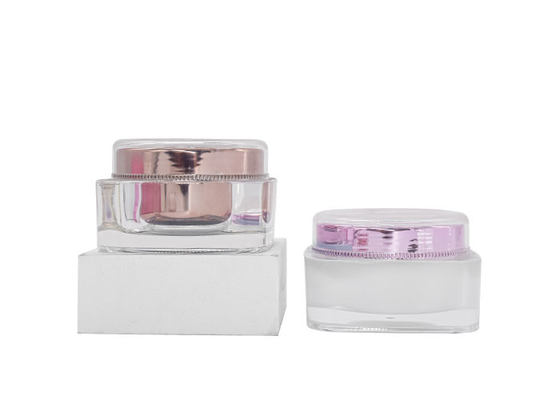 Square Acrylic Double Wall Cosmetic Skincare Cream Jar 100g Od 87mm