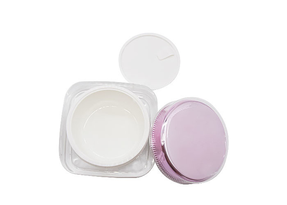 Square Acrylic Double Wall Cosmetic Skincare Cream Jar 100g Od 87mm