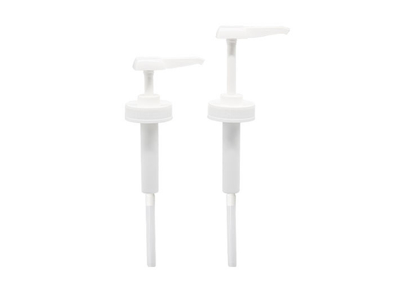 Logo Printing Square Head PP Plastic Sauce Dispenser Pump For Liquid Concentrate 67 - 400