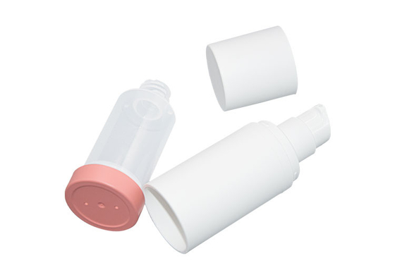 White Pp Refillable System Airless Pump Bottles Round Shape 30ml 50ml 100ml