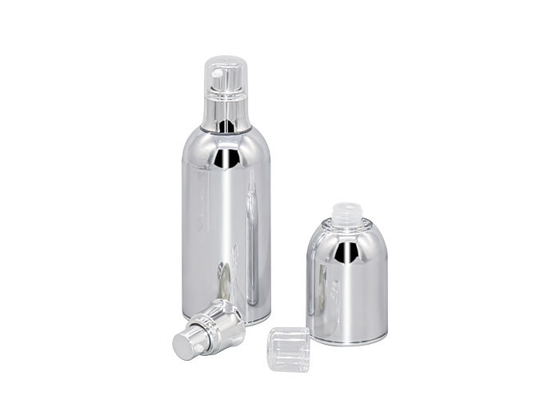 Electroplating Aluminum Acrylic Airless Pump Bottles 30ml 50ml 100ml