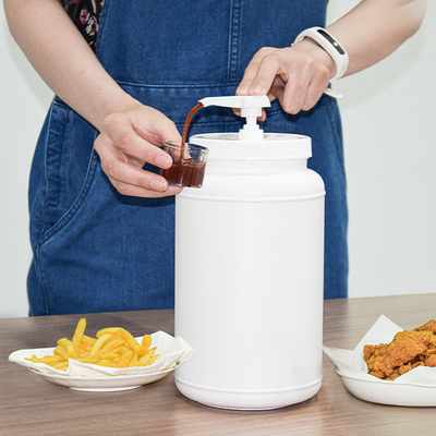 Square Head Syrup Pump Dispenser Condiment Kit With 3000ml Round Container