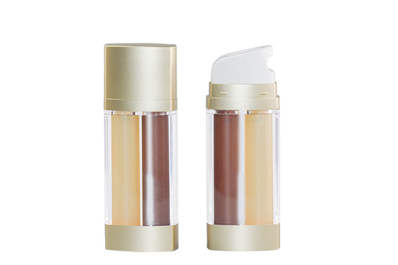 15ml Dual Chamber Airless Bottle Cosmetic Skincare Packaging For 2 Different Formulas