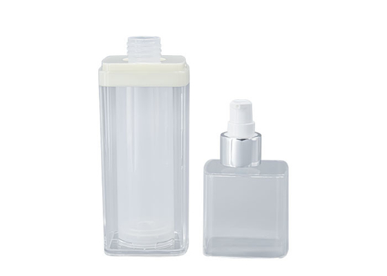 100ml Square PP Airless Pump Bottles For Hair Products Cosmetics