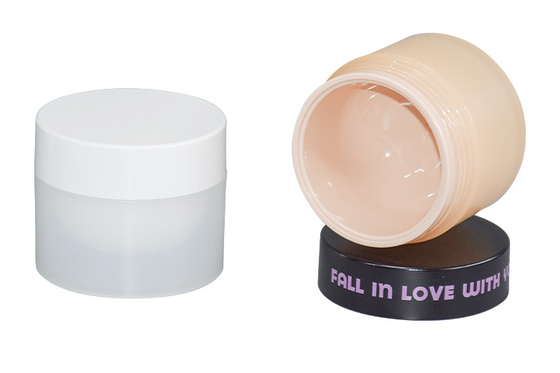 Plastic PP Double Layer Cream Jar 50g With White Lid