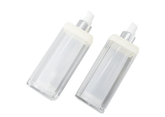 UKA51 Recyclable 100ml Square Airless Lotion Bottles With Transparency Lid