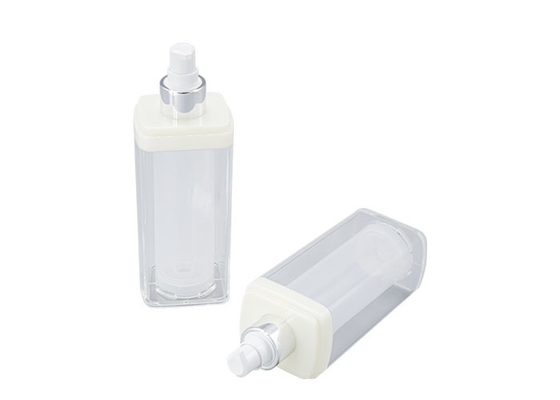 UKA51 Recyclable 100ml Square Airless Lotion Bottles With Transparency Lid