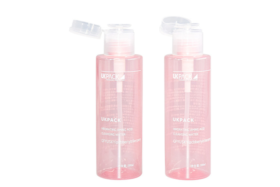 200ml PET Nail Polish Remover Pump Bottle  Custom Logo pink color bottle