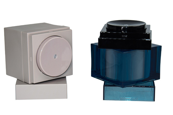 PMMA Square Airless Pump Jar 50g High-End Luxury Cosmetic Packaging