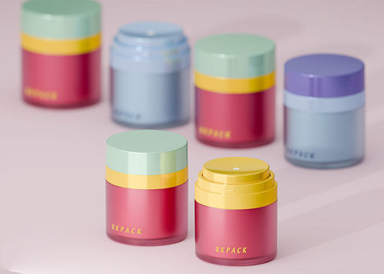 Leakproof Acrylic Refillable Airless Pump Cream Jar Round 15g 30g 50g