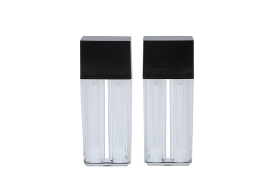 15ml / 15ml Empty PP Black Airless Lotion Cream Pump Acrylic Double Wall 2 Tubes Vacuum Foundation Bottle