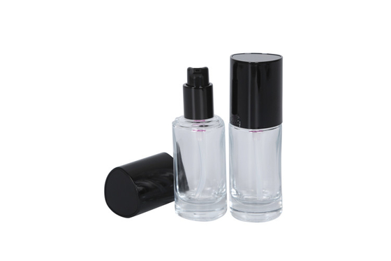 Triangular Clear Glass 30ml Cosmetic Pump Bottle Travel Size