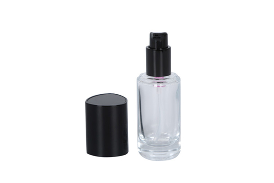 Triangular Clear Glass 30ml Cosmetic Pump Bottle Travel Size