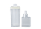 100ml BPA Free Acrylic Airless Bottle Transparent Square Shape OD 57.5mm