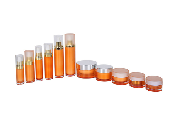 Cylindrical Cosmetic Packaging Personal Skincare Acrylic Lottle Sets 6pcs 15/30/50/100/120ml Facial Lotion Serum Bottle