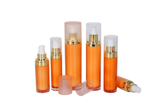 Cylindrical Cosmetic Packaging Personal Skincare Acrylic Lottle Sets 6pcs 15/30/50/100/120ml Facial Lotion Serum Bottle