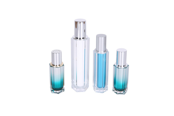Gradient Color Acrylic 30-50-100ml Polygon Lotion Bottle 30-50g Cream Jar Skincare Cosemtic Packaging