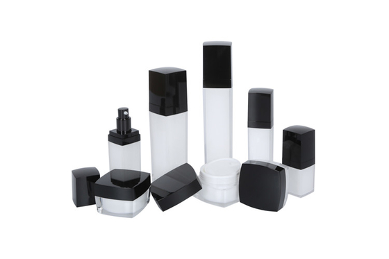 Square Acrylic Cosmetic Packaging Set 15-30-50-100-120ml Lotion Essence Bottle 15-30-50g Cream Jar