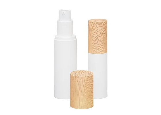 Wood Grain Over Cap PP Airless Bottle 15ml 30ml 50ml