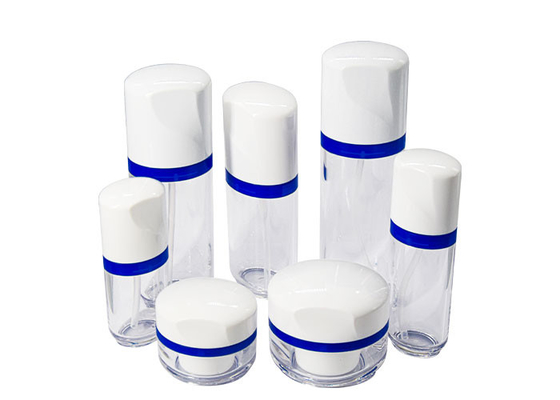 80ml Oval Lotion Cosmetic Pump Bottle Set With 25 / 45g PETG Jar