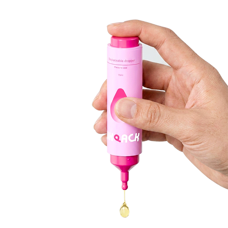 15ml Refillable Vacuum Airless Dropper Bottle with Side Visual Progress Bar
