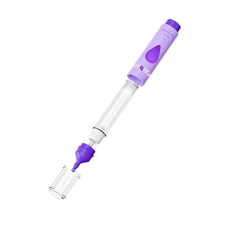 15ml Refillable Vacuum Airless Dropper Bottle with Side Visual Progress Bar