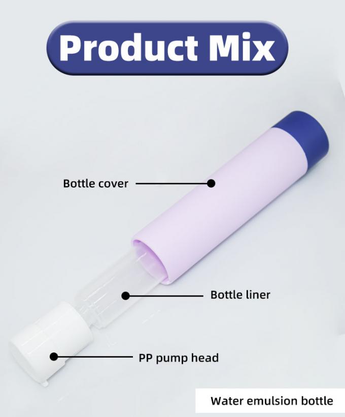 PP replaceable rotary airless pumpbottle 30ml 50mland refillablejarsystem 50g 6