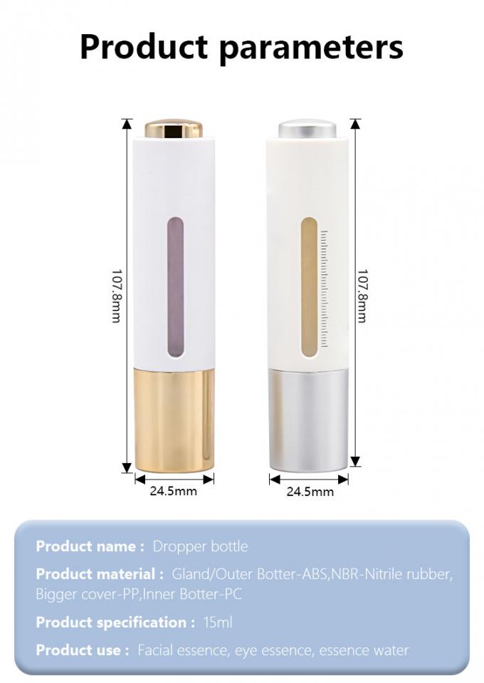 Rose Gold Dropper Bottle White Cosmetic Empty 15ml For Hair Eye Face 6