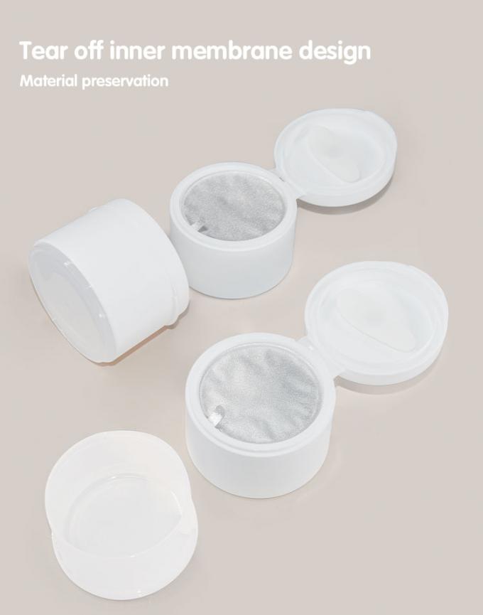 PP flip top cap cream jar 100g with Magnet scoopuses aluminum foil gasket for thermal sealing 1