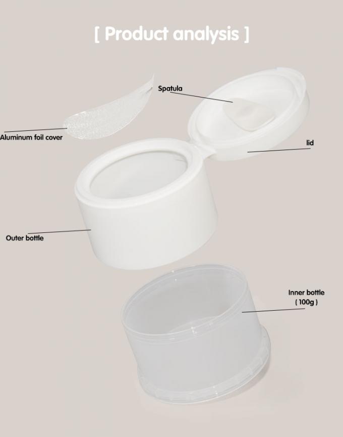 PP flip top cap cream jar 100g with Magnet scoopuses aluminum foil gasket for thermal sealing 7