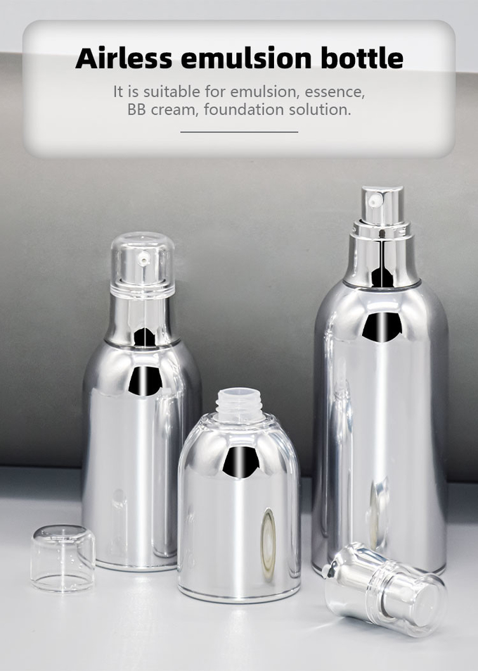 Acrylic Skincare Cosmetic Airless Bottle Full Electroplating Vacuum Bottle 30ml 50ml 100ml 0